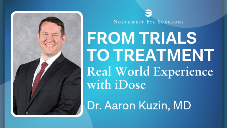 Image of Dr. Kuzin, MD with the text: "From Trials to Treatment"