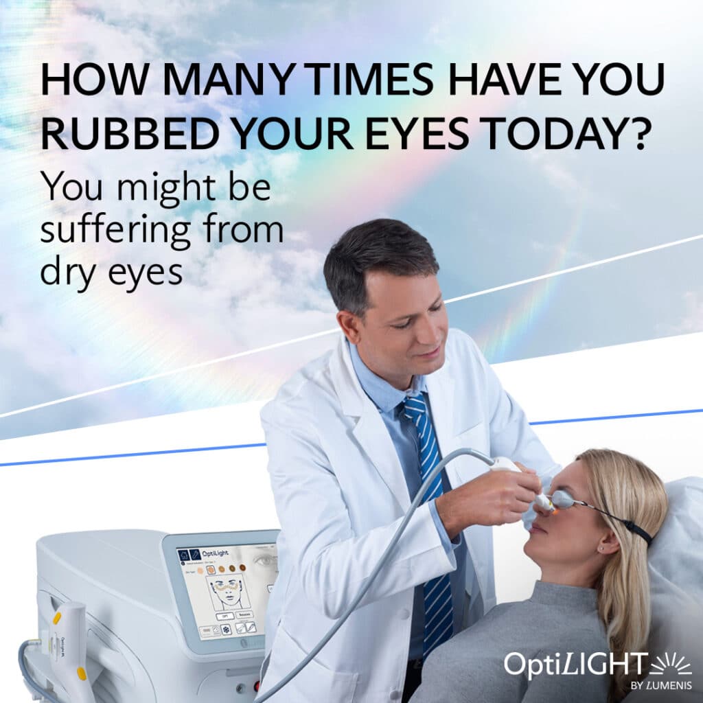 doctor performing OptiLight treatment on a patient